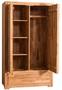 Casa Padrino Landhausstil Kleiderschrank Naturfarben 110 x 55 x H. 190 cm - Eichenholz Schlafzimmerschrank mit 2 T�ren und Schublade