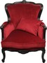 Casa Padrino Luxus  Barock Sessel Bordeaux / Schwarz  - Luxus Barock M�bel - Made in France - Hotel Restaurant M�bel 