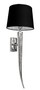 Casa Padrino Designer Wandleuchte Silber / Schwarz 15 x 7 x H. 71 cm - Hotel & Restaurant Wandlampe mit Lampenschirm 