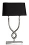 Casa Padrino Designer Tischleuchte Silber / Schwarz 31 x 13 x H. 55 cm - Luxus Wohnzimmer Tischlampe 