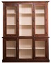 Casa Padrino Landhausstil Wohnzimmerschrank Dunkelbraun / Creme 184 x 48 x H. 228 cm - Massivholz Vitrinenschrank mit 4 Glast�ren