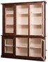 Casa Padrino Landhausstil Wohnzimmerschrank Dunkelbraun / Creme 184 x 48 x H. 228 cm - Massivholz Vitrinenschrank mit 4 Glast�ren