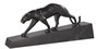 Casa Padrino Luxus Bronzefigur Panther Schwarz / Bronze 64 x 11 x H. 26,5 cm - Elegante Bronze Skulptur auf Marmorsockel