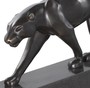 Casa Padrino Luxus Bronzefigur Panther Schwarz / Bronze 64 x 11 x H. 26,5 cm - Elegante Bronze Skulptur auf Marmorsockel