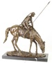 Casa Padrino Luxus Bronze Skulptur Soldat mit Pferd Bronze / Gold / Schwarz 43,9 x 15 x H. 43,2 cm - Deko Bronzefigur
