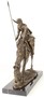 Casa Padrino Luxus Bronze Skulptur Soldat mit Pferd Bronze / Gold / Schwarz 43,9 x 15 x H. 43,2 cm - Deko Bronzefigur