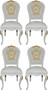 Pomp��s by Casa Padrino Luxus Barock Esszimmerst�hle mit Krone Wei� / Gold - Pomp��se Barock St�hle designed by Harald Gl��ckler - 4 Esszimmerst�hle - Barock Esszimmerm�bel