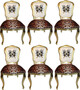 Pomp��s by Casa Padrino Luxus Barock Esszimmerst�hle Glitzerkrone & Engelsfl�gel Leopard / Wei� / Gold 50 x 60 x H.104 cm - Pomp��se Barock St�hle designed by Harald Gl��ckler - 6 Esszimmerst�hle