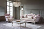Casa Padrino Luxus Barock Wohnzimmer Set Rosa / Silber / Wei� / Gold - 2 Sofas & 2 Sessel & 1 Couchtisch - Edle Wohnzimmer M�bel im Barockstil