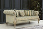 Casa Padrino Luxus Barock Wohnzimmer Set Gr�n / Gold / Grau / Gold - 2 Sofas & 2 Sessel - Wohnzimmer M�bel im Barockstil - Edel & Prunkvoll