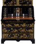 Casa Padrino Luxus Barock Sekret�r Schreibtisch Schrank im chinesischen Stil Schwarz / Gold 104 x 58 x H. 238 cm - Prunkvoller Massivholz B�roschrank - Edle Barock B�rom�bel