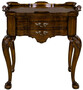 Casa Padrino Luxus Barock Beistelltisch mit 2 Schubladen und abnehmbarem Tablett Braun 82 x 62 x H. 80 cm - Eleganter Mahagoni Teetisch - Barock Wohnzimmer M�bel - Luxus Qualit�t