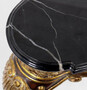 Casa Padrino Luxus Barock Konsole Dunkelbraun / Gold / Schwarz 155 x 45 x H. 80 cm - Mahagoni Konsolentisch mit edlen Verzierungen und Marmorplatte - M�bel im Barockstil