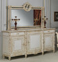 Casa Padrino Luxus Barock M�bel Set Sideboard mit Spiegel Wei� / Gold - Edler Massivholz Schrank mit Wandspiegel - Hotel M�bel - Schloss M�bel - Luxus Qualit�t - Made in Italy