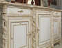 Casa Padrino Luxus Barock M�bel Set Sideboard mit Spiegel Wei� / Gold - Edler Massivholz Schrank mit Wandspiegel - Hotel M�bel - Schloss M�bel - Luxus Qualit�t - Made in Italy