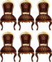 Pomp��s by Casa Padrino Luxus Barock Esszimmerst�hle Krone mit Glitzersteinen Leopard / Gold - Esszimmer Set - 6 Pomp��se Barock St�hle designed by Harald Gl��ckler