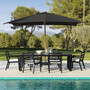 Casa Padrino Luxus Esstisch Schwarz 240 x 105 x H. 74,5 cm - Wetterbest�ndiger Aluminium Tisch - Garten Tisch - Terrassen Tisch - Garten M�bel - Terrassen M�bel - Luxus Qualit�t
