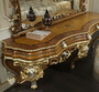 Casa Padrino Luxus Barock Konsole mit Spiegel Braun / Gold / Silber - Prunkvoller handgefertigter Schminktisch mit Wandspiegel - Hotel M�bel - Schloss M�bel - Luxus Qualit�t - Made in Italy