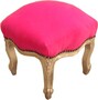 Casa Padrino Barock Fu�hocker Pink / Silber 