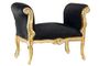 Casa Padrino Barock Schemel Hocker Schwarz / Gold - Sitzbank 
