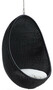 Casa Padrino Luxus Outdoor H�ngesessel Matt Schwarz / Wei� 85 x 72 x H. 120 cm - Wetterbest�ndiger Garten & Terrassen H�ngesessel in Eiform - Garten & Terrassen M�bel - Luxus Qualit�t 