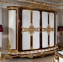 Casa Padrino Luxus Barock Schlafzimmerschrank Wei� / Braun / Gold - Prunkvoller Kleiderschrank im Barockstil - Barock Schlafzimmer & Hotel M�bel - Edel & Prunkvoll