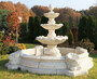 Casa Padrino Barock Garten Deko Springbrunnen Wei�  270 x H. 172 cm - Prunkvoller Gartenbrunnen im Barockstil - Stein Brunnen mit Umrandung - Barock Garten & Terrassen Deko Accessoires 