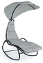 Casa Padrino Luxus Schaukelliege Grau / Anthrazit 80 x 160 x H. 195 cm - Wetterbest�ndige Gartenliege mit Sonnendach - Moderne Poolliege - Luxus Garten & Terrassen M�bel