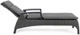 Casa Padrino Luxus Gartenliege Grau / Anthrazit 205 x 70 x H. 72-106 cm - Moderne Wetterbest�ndige Liege mit verstellbarer R�ckenlehne und Armlehnen - Garten Hotel Pool M�bel - Luxus Qualit�t