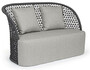 Casa Padrino Luxus Gartensofa mit Kissen Grau / Anthrazit 150 x 81 x H. 93 cm - Wetterbest�ndiges Garten & Terrassen Sofa - Garten & Terrassen M�bel - Luxus Qualit�t