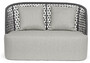 Casa Padrino Luxus Gartensofa mit Kissen Grau / Anthrazit 150 x 81 x H. 93 cm - Wetterbest�ndiges Garten & Terrassen Sofa - Garten & Terrassen M�bel - Luxus Qualit�t