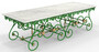 Casa Padrino Jugendstil Gartentisch 270 x 100 x H. 75 cm - Verschiedene Farben - Nostalgischer Schmiedeeisen Garten & Terrassen Tisch mit Marmorplatte - Jugendstil Garten & Terrassen Mbel