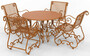 Casa Padrino Jugendstil Schmiedeeisen Gartenm�bel Set - Verschiedene Farben - 1 Runder Gartentisch & 4 Gartenst�hle mit Armlehnen - Jugendstil Schmiedeeisen Garten & Terrassen M�bel