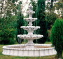 Casa Padrino Barock Garten Deko Springbrunnen Wei� / Grau  280 x H. 160 cm - Prunkvoller Gartenbrunnen im Barockstil - Stein Brunnen mit Umrandung - Barock Garten & Terrassen Deko Accessoires