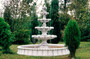 Casa Padrino Barock Garten Deko Springbrunnen Wei� / Grau  280 x H. 160 cm - Prunkvoller Gartenbrunnen im Barockstil - Stein Brunnen mit Umrandung - Barock Garten & Terrassen Deko Accessoires