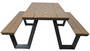 Casa Padrino Luxus Gartentisch mit integrierten Sitzb�nken Braun / Anthrazit 200 x H. 75 cm - Picknick M�bel - Garten M�bel - Terrassen M�bel - Gastronomie M�bel - Outdoor M�bel - Luxus M�bel