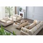 Casa Padrino Luxus Chesterfield 3er Sofa Creme / Gold 250 x 115 x H. 70 cm - Chesterfield Wohnzimmer Sofa - Wohnzimmer M�bel - Chesterfield M�bel - Luxus M�bel - Luxus Einrichtung - M�bel Luxus