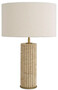 Casa Padrino Luxus Tischleuchte Beige / Antik Messing / Creme  40 x H. 64 cm - Travertin Schreibtischleuchte mit rundem Lampenschirm - Luxus Tischleuchten - Luxus Leuchten - Luxus M�bel