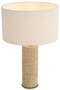 Casa Padrino Luxus Tischleuchte Beige / Antik Messing / Creme  40 x H. 64 cm - Travertin Schreibtischleuchte mit rundem Lampenschirm - Luxus Tischleuchten - Luxus Leuchten - Luxus M�bel