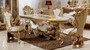 Casa Padrino Luxus Barock Esszimmer Set Wei� / Braun / Gold - 1 Barock Esstisch & 6 Barock Esszimmerst�hle - Barock Esszimmer M�bel - Luxus M�bel im Barockstil - Edel & Prunkvoll - Luxus Qualit�t