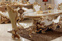 Casa Padrino Luxus Barock Esszimmer Set Wei� / Braun / Gold - 1 Barock Esstisch & 6 Barock Esszimmerst�hle - Barock Esszimmer M�bel - Luxus M�bel im Barockstil - Edel & Prunkvoll - Luxus Qualit�t
