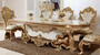 Casa Padrino Luxus Barock Esszimmer Set Wei� / Braun / Gold - 1 Barock Esstisch & 6 Barock Esszimmerst�hle - Barock Esszimmer M�bel - Luxus M�bel im Barockstil - Edel & Prunkvoll - Luxus Qualit�t