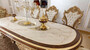 Casa Padrino Luxus Barock Esszimmer Set Wei� / Braun / Gold - 1 Barock Esstisch & 6 Barock Esszimmerst�hle - Barock Esszimmer M�bel - Luxus M�bel im Barockstil - Edel & Prunkvoll - Luxus Qualit�t