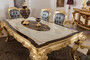 Casa Padrino Luxus Barock Esszimmer Set Blau / Wei� / Braun / Gold - 1 Barock Esstisch & 6 Barock Esszimmerst�hle - Barock Esszimmer M�bel - Luxus M�bel im Barockstil - Edel & Prunkvoll