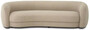 Casa Padrino Luxus Sofa Sandfarben / Schwarz 232 x 95 x H. 70 cm - Gebogenes Wohnzimmer Sofa - Wohnzimmer M�bel - Luxus M�bel - Wohnzimmer Einrichtung - Luxus Einrichtung - Luxus Qualit�t