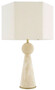 Casa Padrino Luxus Tischleuchte Beige / Antik Messing / Creme 40 x 40 x H. 78,5 cm - Travertin Schreibtischleuchte mit sechseckigem Lampenschirm - Luxus Tischleuchten - Luxus Schreibtischleuchten