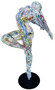 Casa Padrino Luxus Deko Skulptur Ballerina T�nzerin Wei� / Mehrfarbig / Schwarz 120 x 60 x H. 165 cm - Lebensgro�e Deko Figur - XXL Deko Skulptur - XXL Deko Figur - Wohnzimmer & Garten Deko 