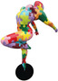Casa Padrino Luxus Deko Skulptur Ballerina T�nzerin Mehrfarbig / Schwarz 120 x 60 x H. 165 cm - Lebensgro�e Deko Figur - XXL Deko Skulptur - XXL Deko Figur - Luxus Wohnzimmer & Garten Deko  