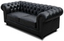 Casa Padrino Luxus Chesterfield Leder Sofa Vintage Schwarz 200 x 100 x H. 80 cm - Echtleder Wohnzimmer Sofa - Wohnzimmer M�bel - Chesterfield M�bel - Luxus M�bel - Luxus Wohnzimmer Einrichtung