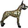 Casa Padrino Luxus Deko Skulptur Hund Dogge Schwarz / Gold 125 x H. 110 cm - Lebensgroe Deko Figur - XXL Deko Skulptur - XXL Deko Figur - Wohnzimmer Deko - Garten Deko - Luxus Deko XXL Figuren 
